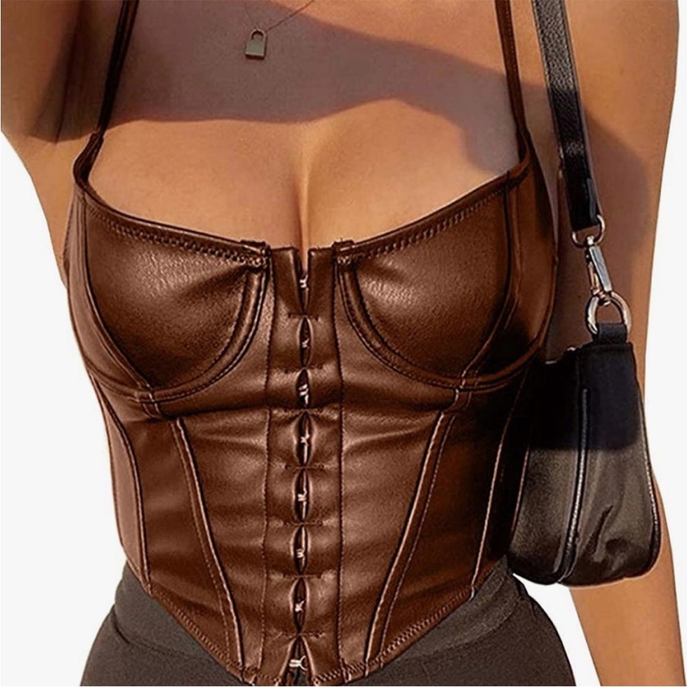 MICAS Brown Chocolate Corset Top